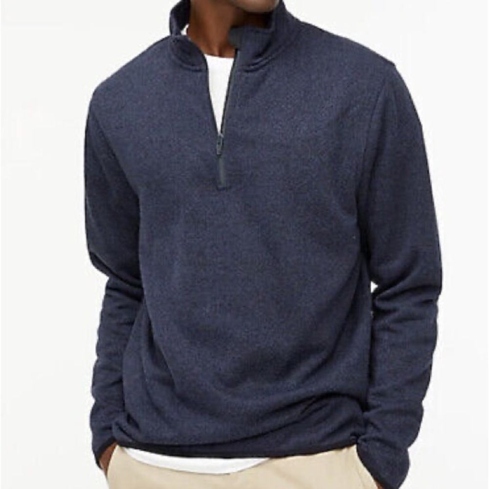 Jcrew mens marled half zip sweater.  XL blue